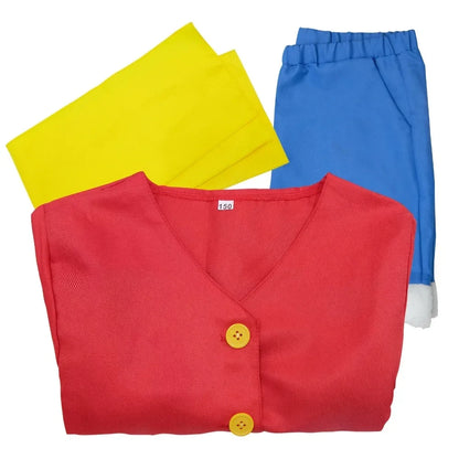 Anime Luffy Cosplay Costume Straw Hat Red Jacket Adult Kids Carnival Party Red Top Pants Suits Hat Role Play