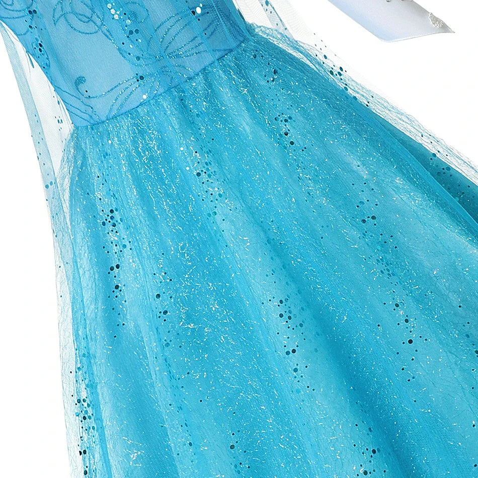 Elsa Snow Queen Princess Girls LED Light Up Dress Halloween Carnival Clothing Party Kids Cosplay Children Costume