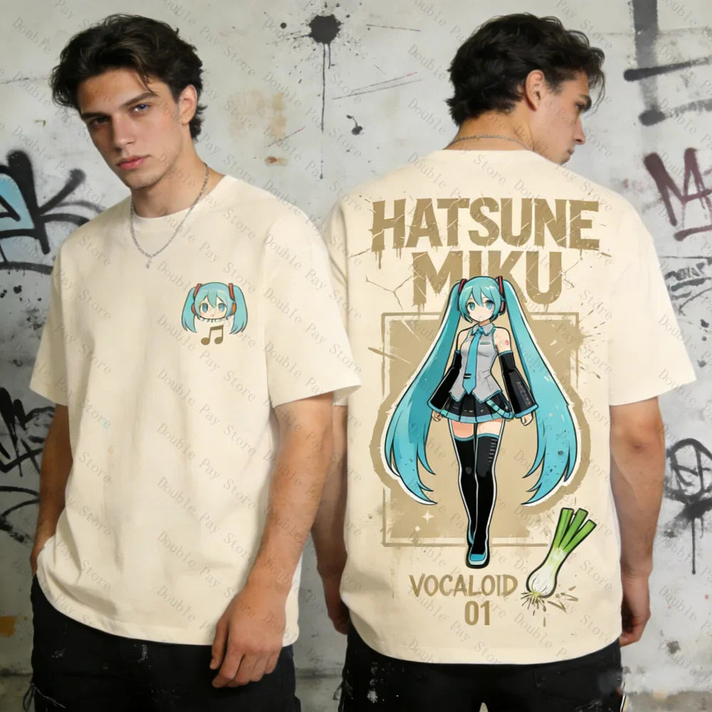 Miku Oversized T-shirt Men Women Anime Vocaloid 01 Tee Harajuku Streetwear Short Sleeve Tops Hip Hop Casual Summer Clothes
