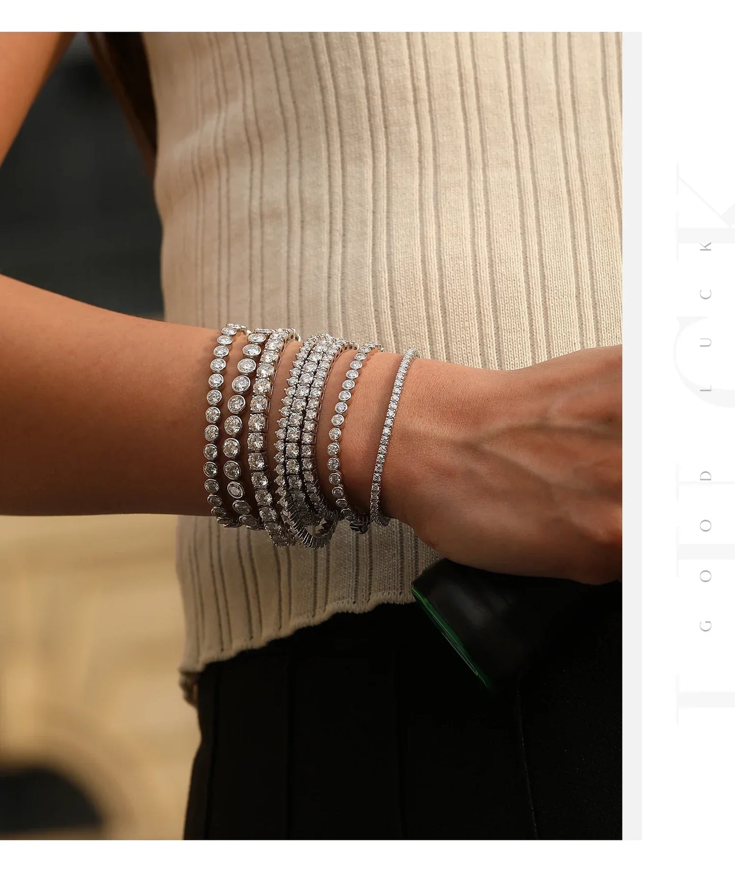 D Color VVS1 Moissanite Tennis Bracelet 925 Sterling Silver Single Classic Bracelets With Box for Women Man Fine Jewelry
