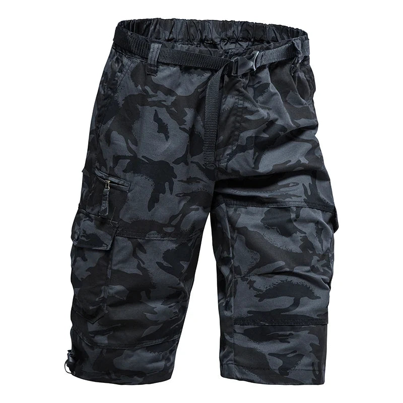 Men's Summer Casual Shorts Cotton Overalls Multi Pocket Knee Shorts American Style Sports Short Pants