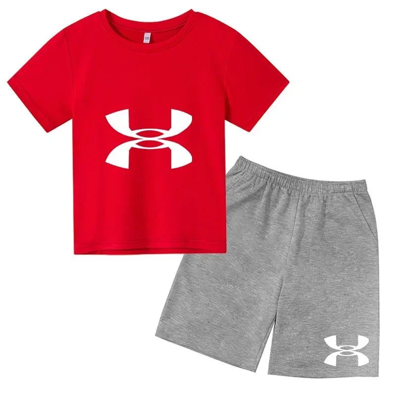 2-13Y Kids Spring & Autumn Casual Cartoon & Letter Print 2-Piece Set Hoodie & Jogging Pants Tracksuit Outfits for Boys & Girls