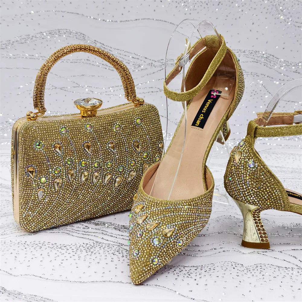 Elegant Italian Design Pointy Heels with Rhinestone-Embellished Laurel Shape - Comfortable & Durable for Every Occasion