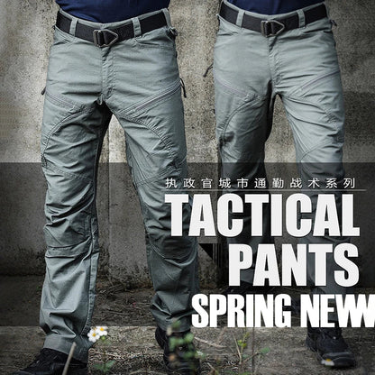 Men’s Stretch Tactical Pants  Water Resistant  Cotton Outdoor Work Cargo Pants Multi-Pocket Lightweight Combat Hiking Pants