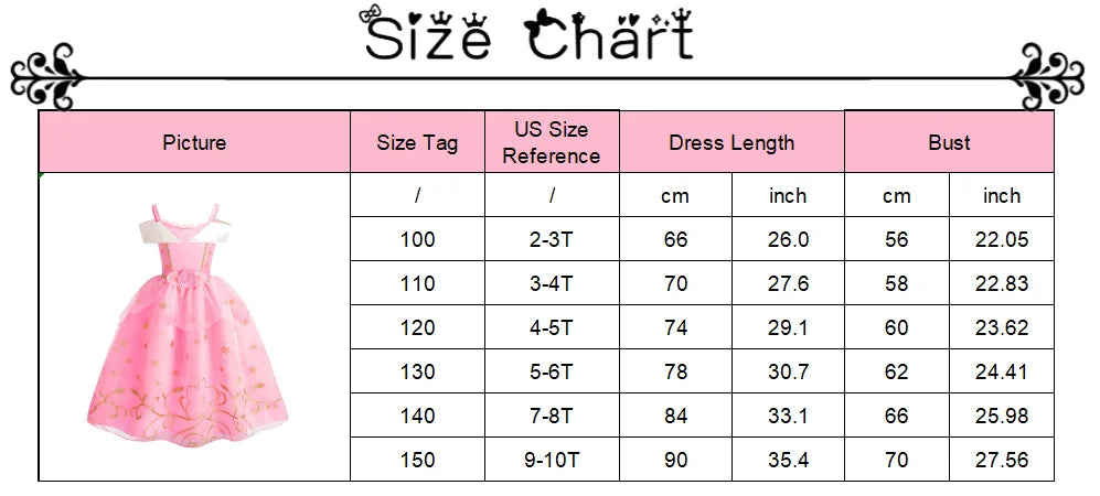 Children Aurora Princess Costume Cosplay Dress Girls Halloween Carnival Birthday Outfit Party Princess Disguise Ball Gown Clothe