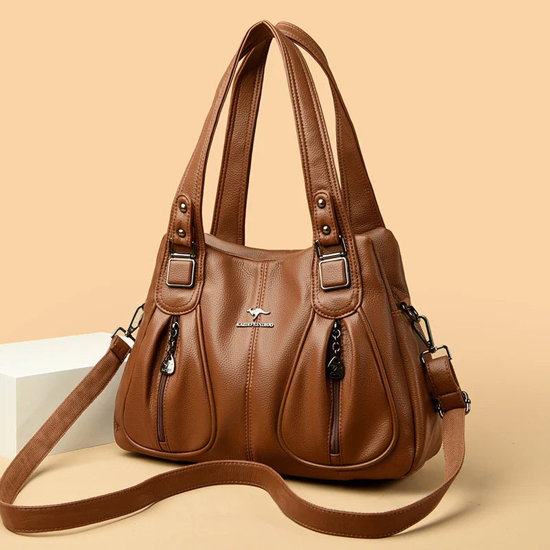 100% Genuine Leather Women Handbag Fashion Girls Top-Handle Bucket Bag Soft Cowhide Female Shoulder Bags Women Crossbody Bag Sac
