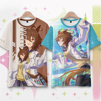 Umamusume Agnes Tachyon Japanese Game T-Shirts Anime Men Women Tee Shirt Short SleeveT Shirt Plus Size Tops