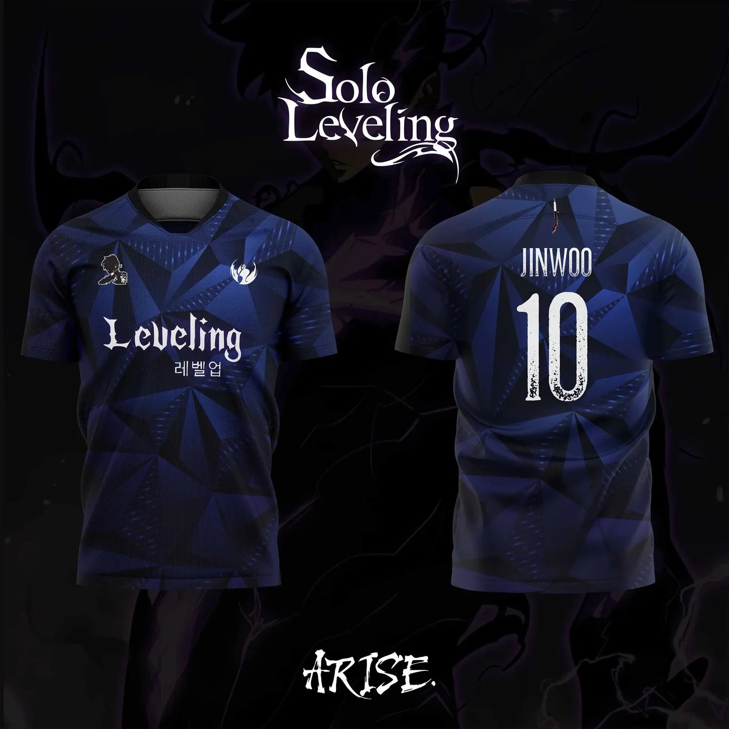 2026 Bandai Solo Leveling Anime SUNG JINWOO NO.10 3D Print Football Jersey for Men's Tshirt Summer Sports Casual Tees Kids Kids