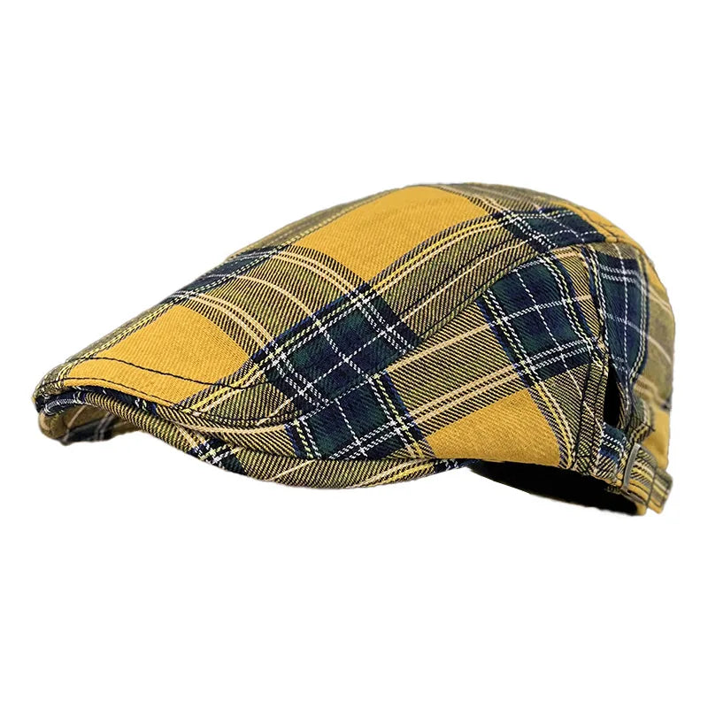 Colorful Plaid Forward-Caps for Men and Women Fashionable Baseball Caps Berets British Newsboy Hats Artist Hats