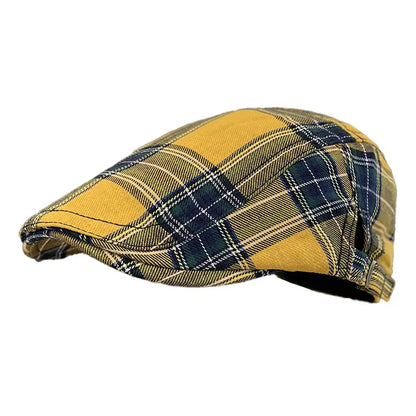 Colorful Plaid Forward-Caps for Men and Women Fashionable Baseball Caps Berets British Newsboy Hats Artist Hats