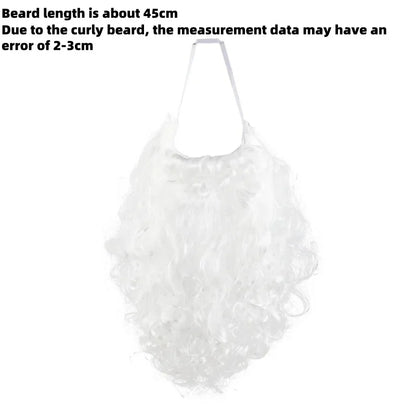 Santa Beard Christmas Costume Set,3pcs/set (Santa Claus Fake Long Beard and Hat,Storage Bag),Santa Beard Costume Accessories