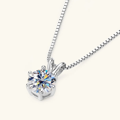 Moissanite Pendant Necklace 0.5-3CT D Color VVS1 6 Prong 925 Sterling Silver 18K Gold Plated Solitaire Necklace