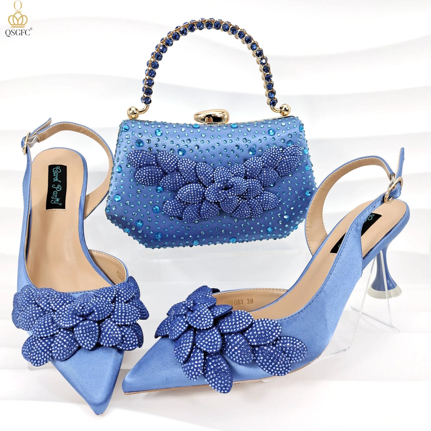 Nigerian Banquet Shoes and Bags African Fashion Peach Ladies Matching Shoes and Bags Pointed Toe High Heels Wedding Party