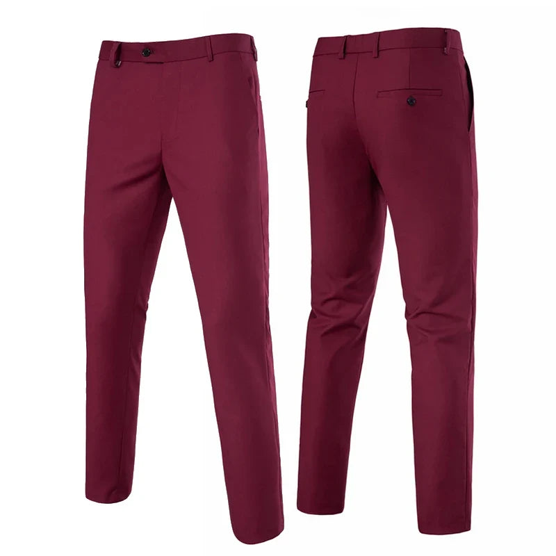 Mens Slim Fit Dress Pants Flat Front Wrinkle Free Suit Pants Business Dress Pants Classic Business Casual Pants