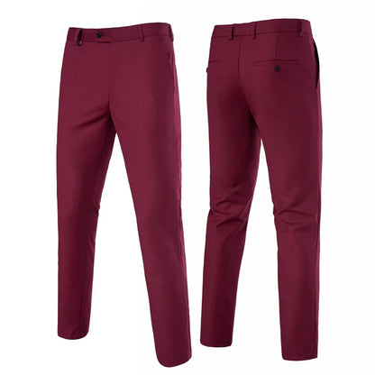 Mens Slim Fit Dress Pants Flat Front Wrinkle Free Suit Pants Business Dress Pants Classic Business Casual Pants