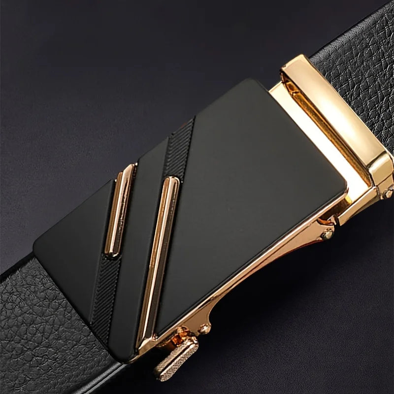 New Men's Belt Automatic Buckle Pants Belt Cowhide Automatic Buckle Formal Business Men's Belt With Suit Belt