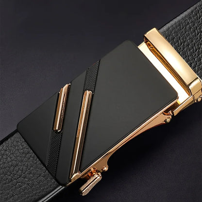 New Men's Belt Automatic Buckle Pants Belt Cowhide Automatic Buckle Formal Business Men's Belt With Suit Belt