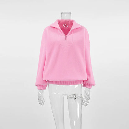 Original Pink Winter Lamb Fleece Hoodie Women Zipper Lapel Pullover флисовая кофта женская кофта женская