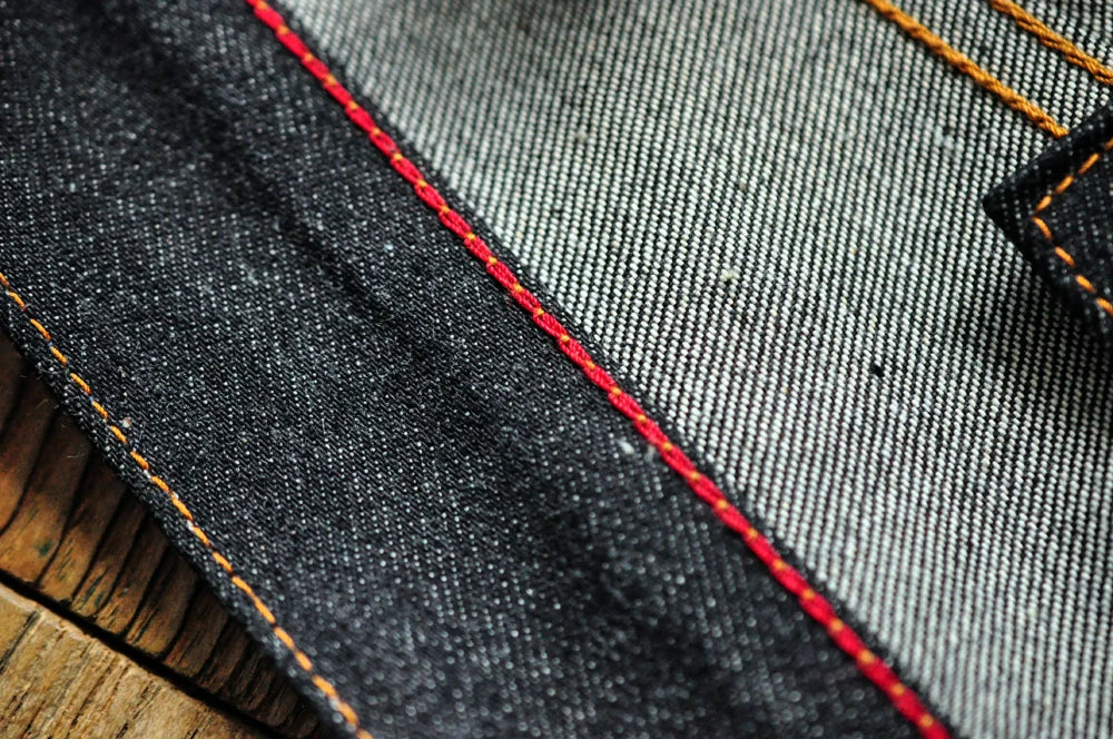 Mens Jeans Boxing Selvedge Denim Jeans Color Cotton Jeans for Men Silver Buttons Taper Fit  12.5 Oz