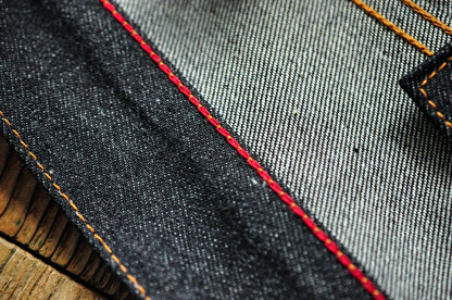 Mens Jeans Boxing Selvedge Denim Jeans Color Cotton Jeans for Men Silver Buttons Taper Fit  12.5 Oz