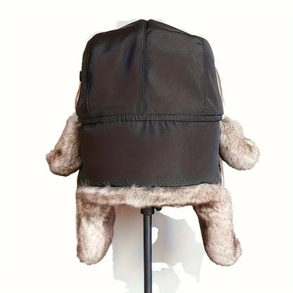 Winter Warm Bomber Hat for Men Women Snow Cap Faux Fur Russian Ushanka Trapper Hats with Earflaps for Outdoor Hunting Skiing