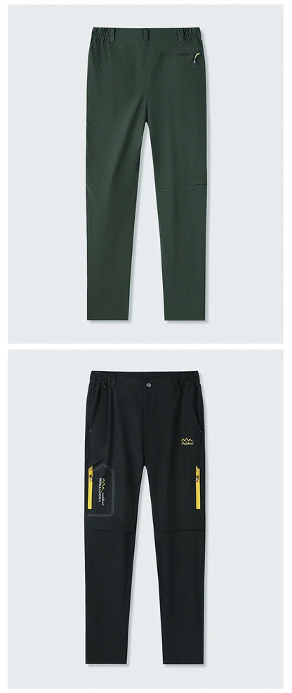 Men Summer UV-Proof Thin Pants SoftShell Outdoor Waterproof Camping Trekking Hiking Fishing Cycling Climbing Detachable Trousers