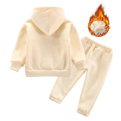 New Autumn Winter Fashion Baby Girls Clothes Children Boys Thicken Hoodies Pants 2Pcs/Set Toddler Sports Costume Kids Tracksuits