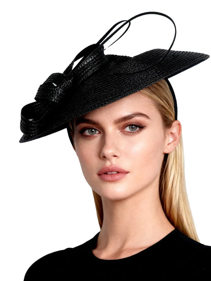 Fascinators Black White Weddings Pillbox Hat For Women Church Hat Sraw Fedora Black Wide Ladies Dress Kentucky Derby Hats