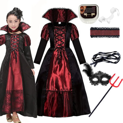 European and American Vintage Ball Gown Princess The Middle Age Upper Class Frock Girls Halloween Vampire Cosplay Costume Dress