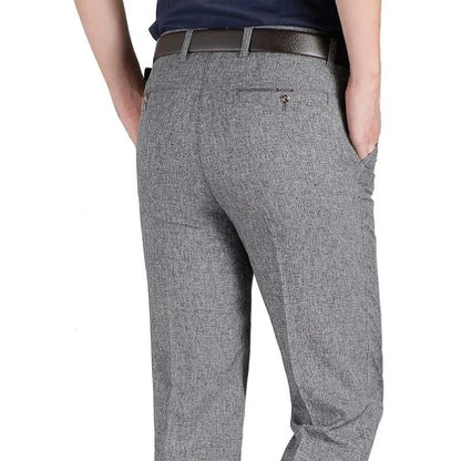 Mens Autumn Thick Summer Thin Business Pants Loose Male Pant High Waist Straight Trousers Casual Fashion Pant Plus Size 28-40