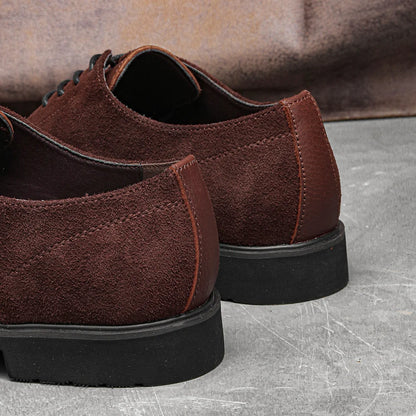 Genuine Leather Men Derby Shoes Thick Sole Men Casual shoes Men Leather Shoes