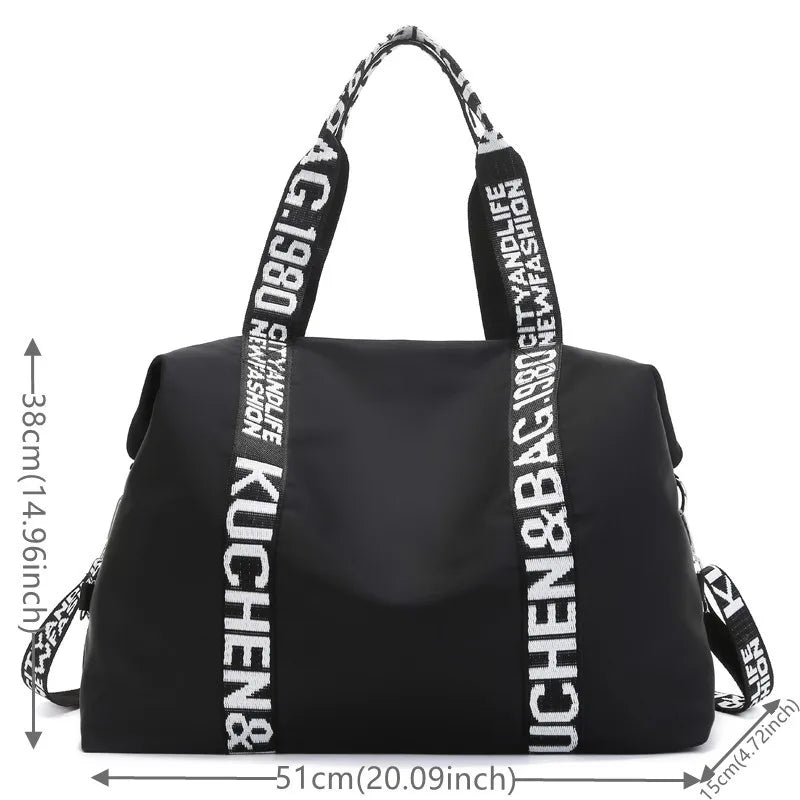 Women's Large Capacity Nylon Shoulder Bag Casual Top-Handle Fashion Tote Crossbody Handbag