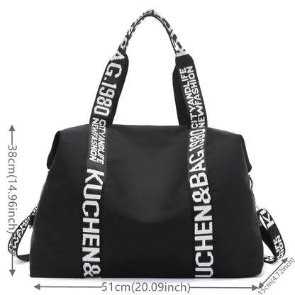 Women's Large Capacity Nylon Shoulder Bag Casual Top-Handle Fashion Tote Crossbody Handbag