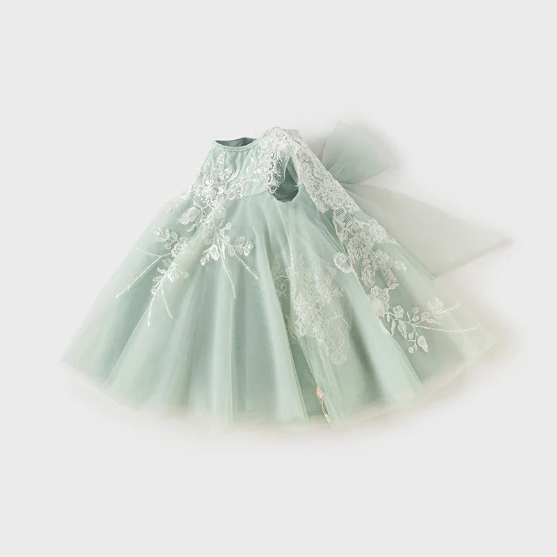Girl's Princess Dress 2025 New Summer Children's Baby Mesh Noble Cute Sweet Charm Evening Dress Party DB2221920-A