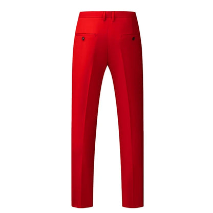 2026 New Men's Rose Red Trousers, Asian Size Blue Formal Pants, Black Pantalon Hombre.