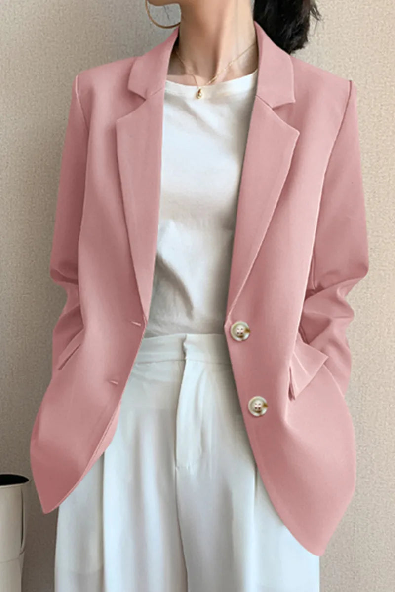 New Solid Color Blazer Coat Female Spring Autumn  Fashion Suit Jacket Ladies 2026  Advanced Long Sleeves Casual Tops Outwear