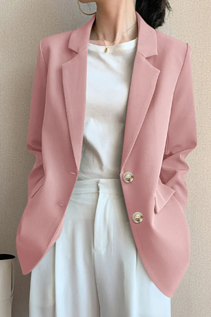 New Solid Color Blazer Coat Female Spring Autumn  Fashion Suit Jacket Ladies 2026  Advanced Long Sleeves Casual Tops Outwear