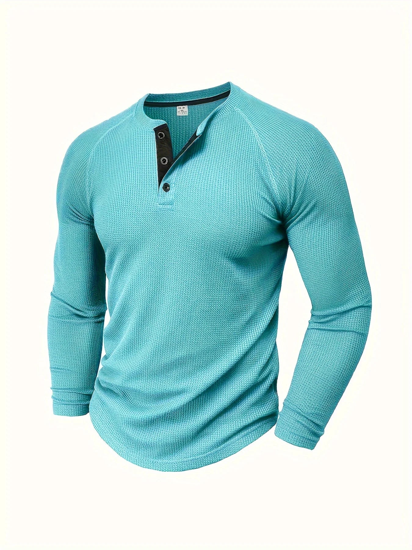 Loose men's solid colour casual versatile American-style round-neck long-sleeve base T-shirt for spring and autumn outdoor daily