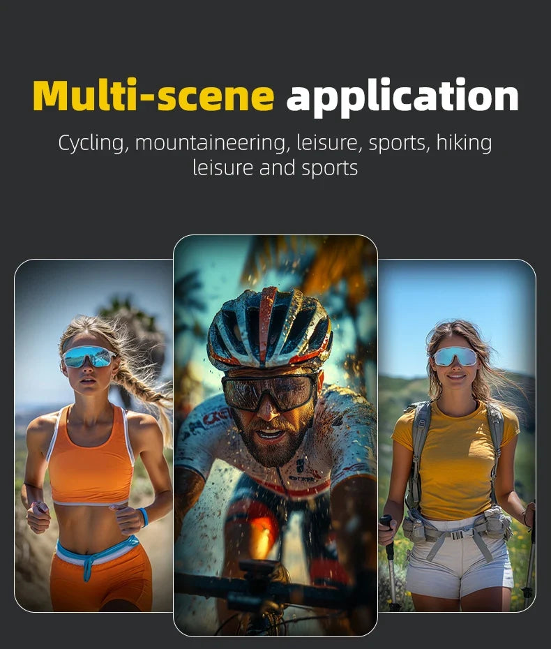 Cycling Glasses Goggles Polarized/Photochromic Sunglasses Sport Big frame Eyewear UV400 Sun Protection with 2 Lens