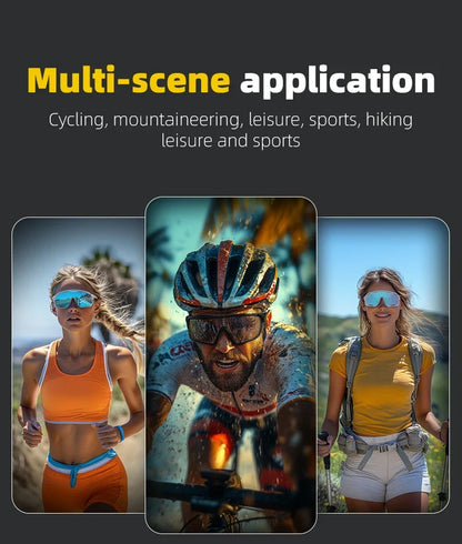 Cycling Glasses Goggles Polarized/Photochromic Sunglasses Sport Big frame Eyewear UV400 Sun Protection with 2 Lens