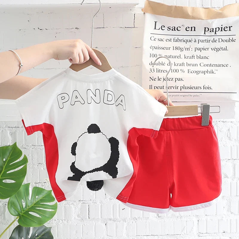 Toddler Baby Boy Girl Clothing Sets Summer Casual Infant Cute Animal Modeling 2pcs Outfits Cotton T-shirt+Shorts Kids Tracksuit