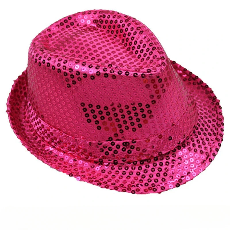 British Top Jazz Hat Bucket Hat Men Women Stage Performance Sequin Hat Shining Christmas Fedoras Party Parent  Hat Hollween