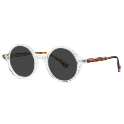 Fashion TR90 Round Big Frame Myopia Optical Prescription Gray Sunglasses For Women Men Driving Fishing Retro Sunglasses 0 to-6.0