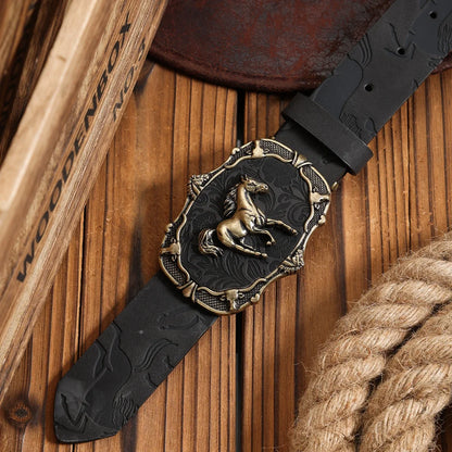 A PU Belt Suitable for Both Men and Women, Combining the Style of Western Denim and Retro, Is Perfect for Daily Casual Outings