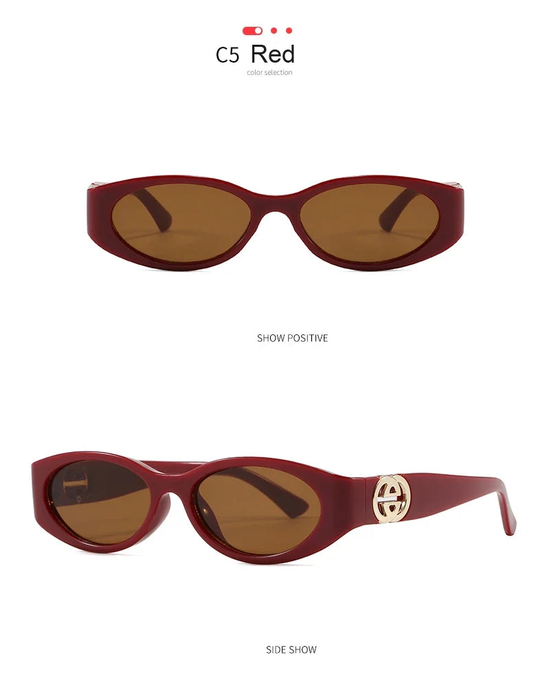 Cycling New Fashion Small Oval Sunglasses Vintage Men Women Personlity Small Frame Shades Sun Glasses Latest Popular UV400