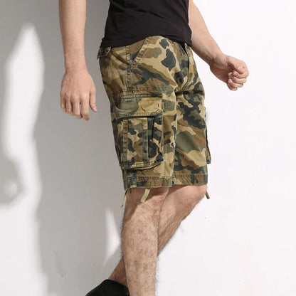 Camouflage Shorts Male Military Clothing Style Army High Quality Mens Cargo Shorts Cotton Multi Pockets Breeches Bermuda Cargo
