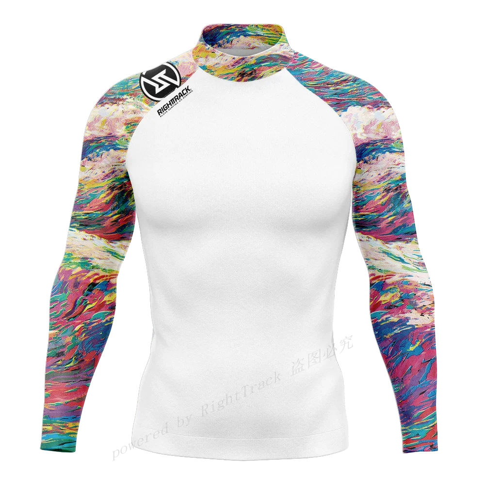 Hot Men's Rashguard Snorkeling Long Sleeve Surfing Shirts Diving Sunscreen Surf Sweatshirt UV Protection RightTrack Swimwear