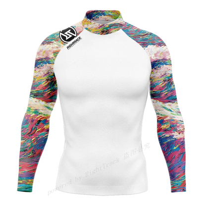 Hot Men's Rashguard Snorkeling Long Sleeve Surfing Shirts Diving Sunscreen Surf Sweatshirt UV Protection RightTrack Swimwear