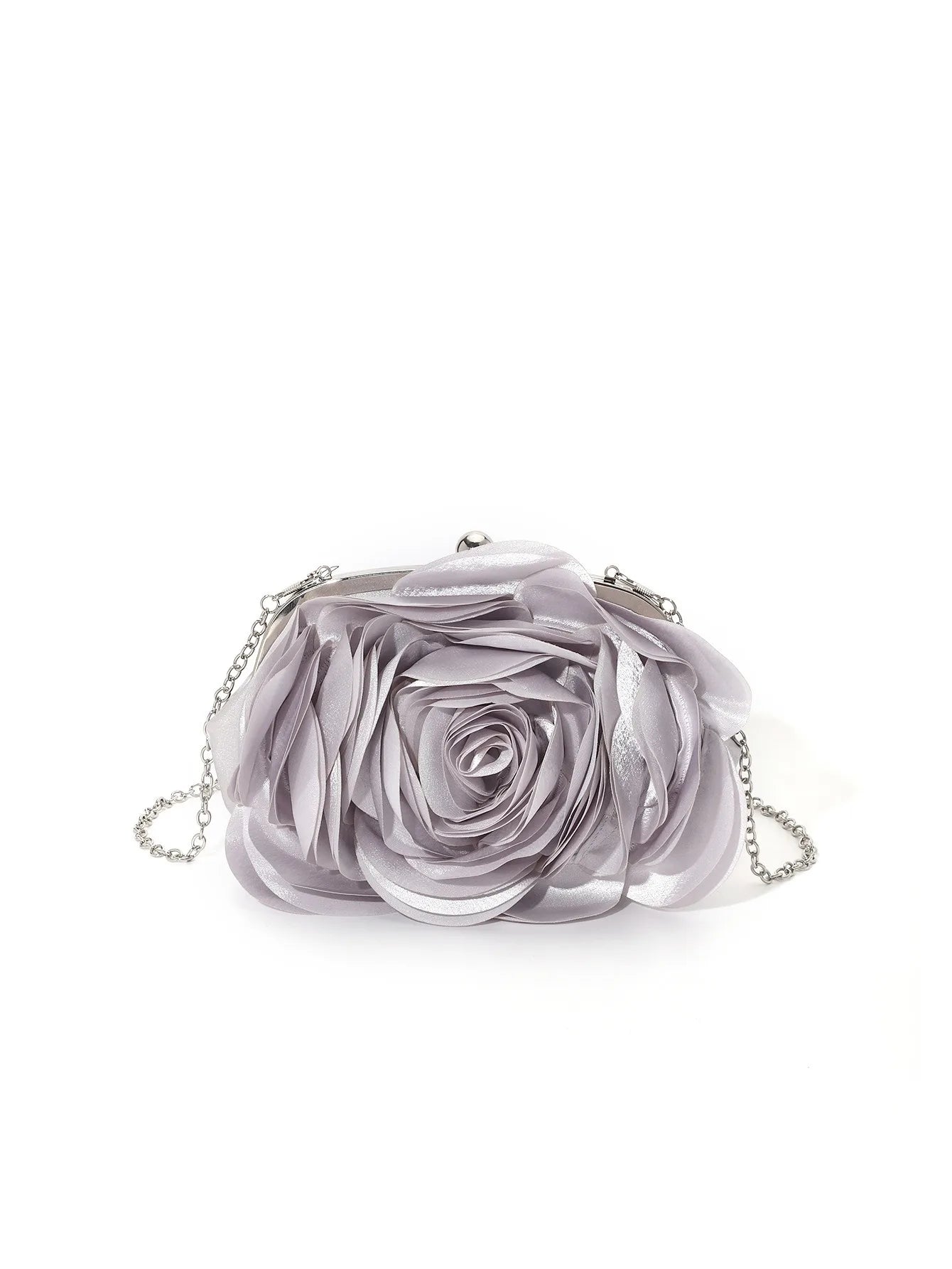 Fashion Pink Flower Petal Banquet Floral Dress Purse Evening Day Clutch Bag Women Luxury Prom Party Wedding Day Bag