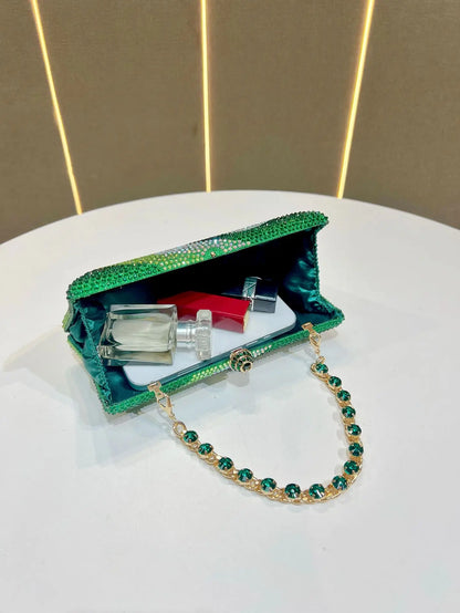 Fashion Trendy Party Bag Evening Shiny Rhinestone Clutch Phone Holder Large Capacity Women's Daily Use Glitter Party Bag